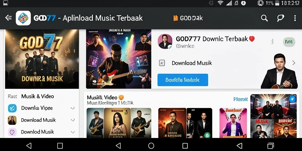 Tampilan antarmuka aplikasi GOD77 yang intuitif dan menarik.