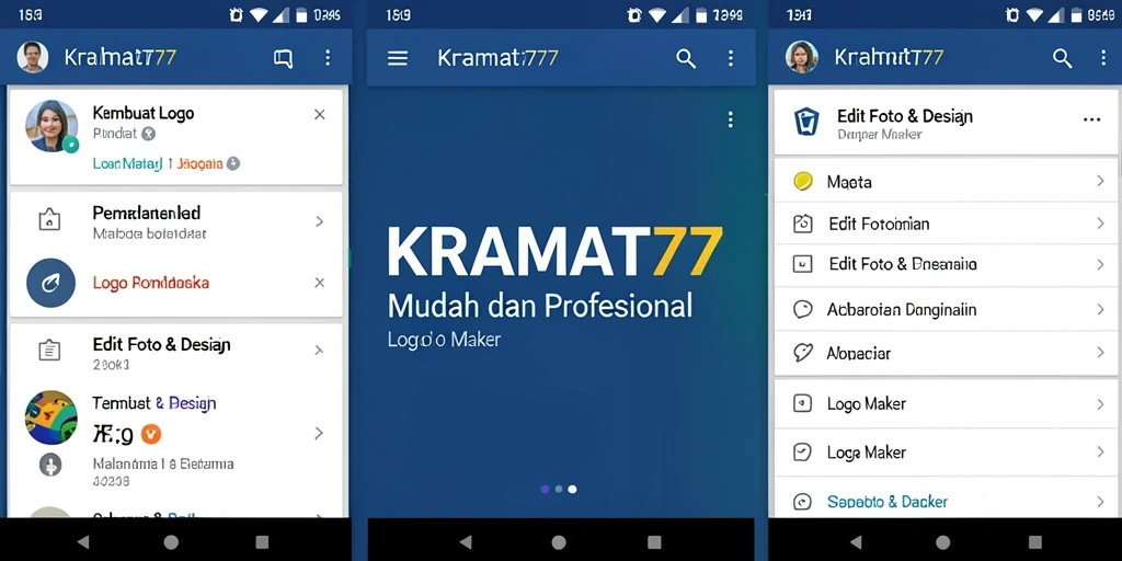 Antarmuka KRAMAT77 yang sederhana untuk membuat logo profesional.