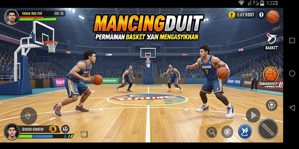 Antarmuka permainan MANCINGDUIT yang menarik dengan fitur Basket.