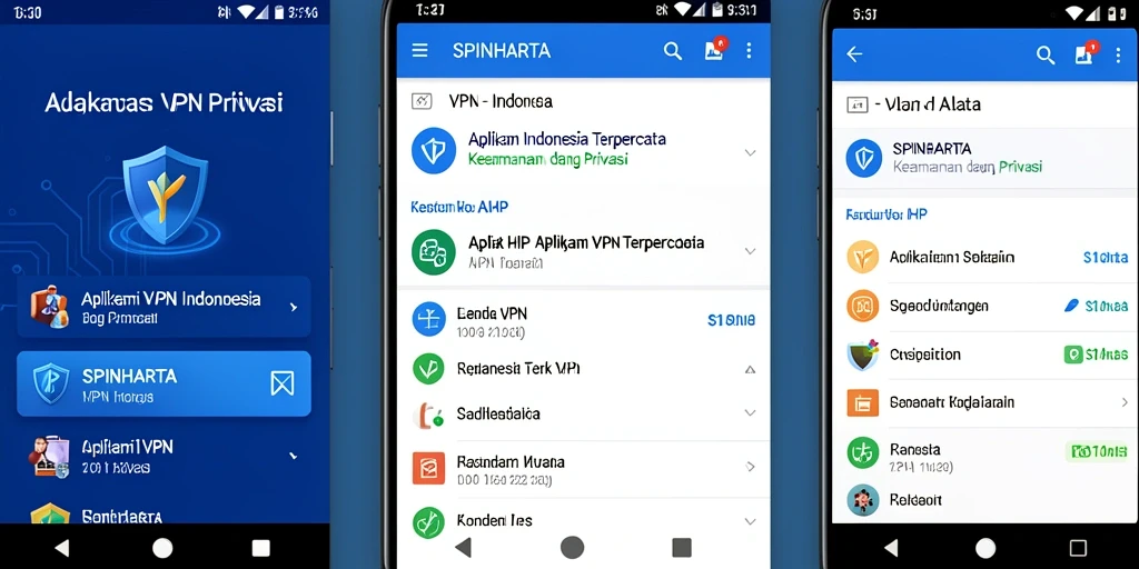 Antarmuka SPINHARTA yang intuitif dan mudah digunakan untuk VPN Indonesia.