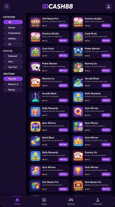Temukan Aplikasi Populer & Kanal Uji di idcash88—Pusat Akses Terbaik