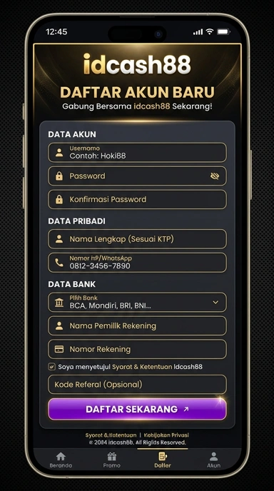 Cara Mudah Daftar Akun idcash88 di Android